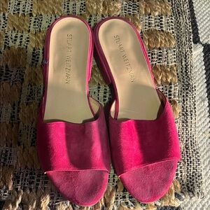 Stuart Weitzman Fuchsia Mules